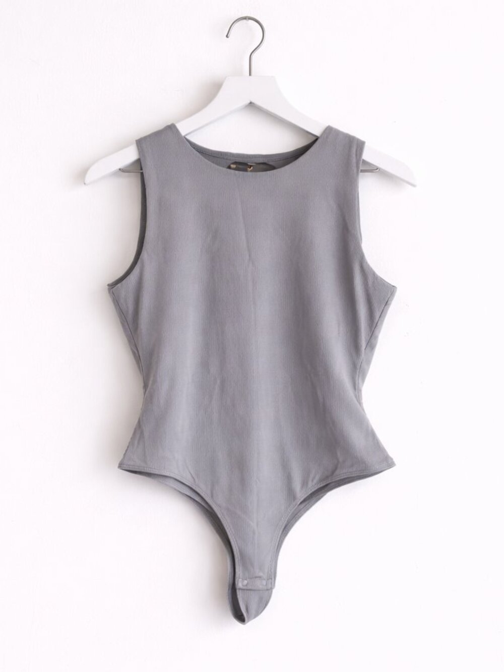 Revolve House of Harlow 1960 Grey Ribbed High Neck Bodysuit